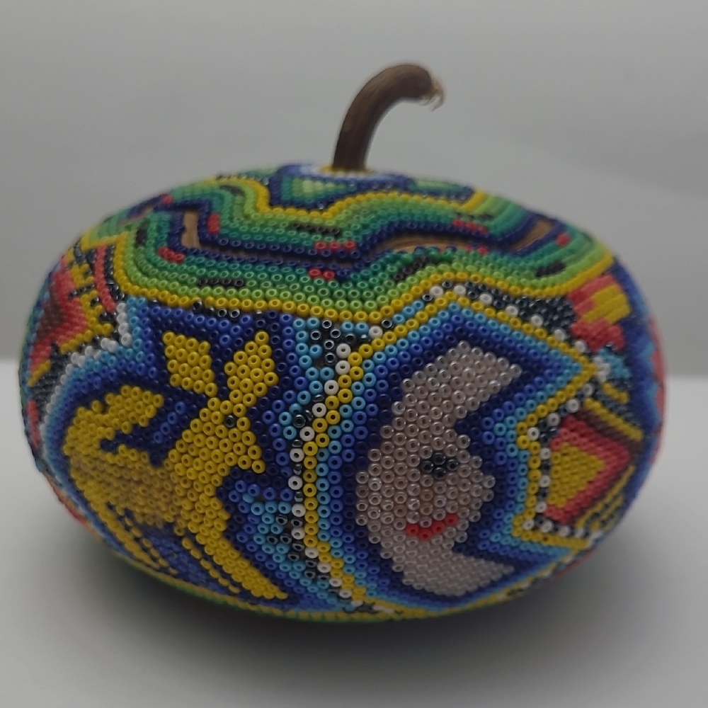 Huichol Art Bead Gourd